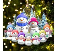 Personalized Custom Name Snowman Acrylic Christmas Tree Ornament - Merry Christmas Family Keepsake, Perfect for Grandma, Grandpa, Mom, Dad