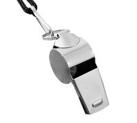 Personalized Custom Pattern Stainless Steel Referee Whistle - Loud Sound, Durable Metal, Outdoor Sports, Coaching, Emergency Use, With Neck Lanyard, Ideal For Referees And Coaches (Silver)