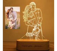 Personalized Custom Photo 3D Lamp Photo Engraving Custom Text Best Gifts Wedding Anniversary Christmas Birthday Gifts (2 Color, f)