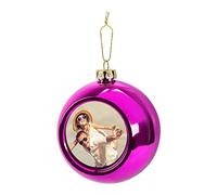 Personalized Custom Photo Ball Ornament DIY Christmas Tree Ball with Photo Hanging Baubles Party Home Decoration Customized Picture Xmas Ball Pendants Gifts for Wedding Party Birthday (Rosy)