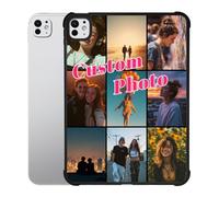 Personalized Custom Photo Case for iPad Pro 13 Inch 2024 M4 (Model Code:A2925/A2926/A3007) Customized Picture Cover Shockproof Anti-Slip Lightweight Shell for iPad, 9 Photos