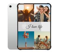Personalized Custom Photo Text Case for iPad Air 11 Inch M2 2024 (Model Code:A2902/A2903/A2904) Customized Picture Cover Shockproof Anti-Slip Lightweight Shell for iPad, 4 Photos