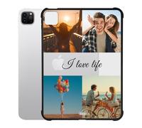 Personalized Custom Photo Text Case for iPad Pro 5th Generation 12.9 Inch 2021 (Model:A2378/A2379/A2461/A2462) Customized Picture Cover Shockproof Anti-Slip Lightweight Shell for iPad, 4 Photos