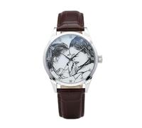 Personalized Custom Photo Watch, Square-Shaped Hour Markers, Bamboo-Patterned Leather Strap. for Your Boyfriend or Girlfriend，Men's Custom-Made Watches (40mm Brown line Graph)