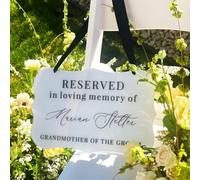 Personalized Custom Reserved Memorial Hanging Chair Sign, Reserved in Loving Memory Seat Plaque, Modern Wedding Decor