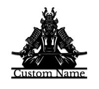 Personalized Custom Samurai Metal Wall Art,Personalized Samurai Name Sign, Martial Arts Lover Name Sign Home Decor (Samurai A)