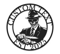 Personalized Custom Skull Metal Sign, Custom Name Gothic Wall Art, Skull Lover Gift, Edgy Home Decor, Man Cave Metal Decor (Style-5)