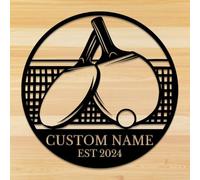 Personalized Custom Table tennis Metal Wall Art, Personalized Player Gift, Metal Custom Name Table tennis Wall Sign (Table Tennis B)