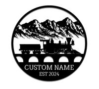 Personalized Custom Train Metal Wall Art, Custom Train Metal Wall Art Train Metal Sign, Personalized Train Metal Wall Decor, Personalized Railroad Sign, Outdoor Train Decoration, Gifts for Train