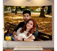 Personalized Custom Wall Tapestry Hanging - Add Your Own Photo & Text - Soft Flannel Fabric Decor for Bedroom, Living Room, Dorm WallWhite,100 × 70cm