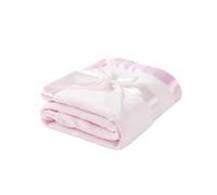 Personalized Customizable Name Blanket, Custom Soft Flannel Blanket with Silk-Like Satin Trim, Soft Blanket Gift，Personalized Swaddle Blanket for Boys, Girls (Pink, 90 * 90cm)