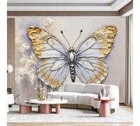 Personalized Customization Wall Mural Elegant Butterfly Luxury Gold Textured Wing Abstract Impressionist Style Insect Wall Art SelfAdhesive Wall Fabric Removable for Home Office Decor