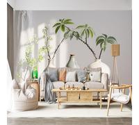 Personalized Customization Wall Mural Minimalist Floral Still Life Vases Branches Leaves Botanical SelfAdhesive Wall Fabric Removable for Home Office Decor