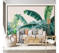 Personalized Customization Wall Mural Tropical Banana Leaves Jungle Scenery Lush Greenery Exotic Botanical SelfAdhesive Wall Fabric Removable for Home Office Decor