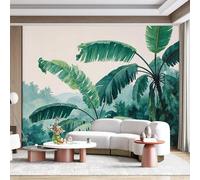 Personalized Customization Wall Mural Tropical Jungle Palm Leaves Misty Mountain Landscape SelfAdhesive Wall Fabric Removable for Home Office Decor