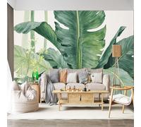 Personalized Customization Wall Mural Tropical Leaves Botanical Jungle Plants Watercolor Art SelfAdhesive Wall Fabric Removable for Home Office Decor