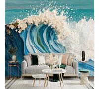 Personalized Customization Wall Sticker Mural，Ocean Wave Sea Beach Surf Stormy Sea，Removable SelfAdhesive Wall Fabric Large Photo Wallpaper for Living Room Bedroom