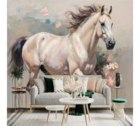 Personalized Customization Wall Sticker Mural，Running Horse Artwork Impressionist Style，Removable SelfAdhesive Wall Fabric Large Photo Wallpaper for Living Room Bedroom