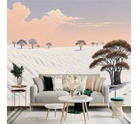 Personalized Customization Wall Sticker Mural，Winter Snow Landscape Trees Lone Walker，Removable SelfAdhesive Wall Fabric Large Photo Wallpaper for Living Room Bedroom