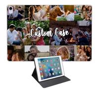 Personalized Customized Case for iPad mini 7th A17 Pro 2024/6th 2021,Drop-Resistant Leather Flip Smart Cover for iPad mini 7th/6th 8.3 Inch,Auto Wake/Sleep,Custom Multi-Picture Collage Photo Text