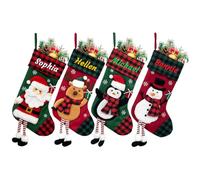 Personalized Customized Name Christmas Stockings,Custom 17.7” Large Xmas Stockings with Names,Family Decoration Gift for Fireplace Trees Doors Stairs Hanging Ornament,for Boys,Girls,Kids (1 pcs)