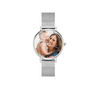 Personalized Customized Photo Watch for Men Women Custom Picture Watch Unique Gift for Valentine's Day, Anniversary (40mm dial-Silver-mesh Strap)