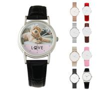 Personalized Customized Photo Watch, Personalised Photo Gifts, Japanese Quartz Movement, Custom Picture Watch Unique Gift for Valentine's Day, Anniversary (36mm, Black)