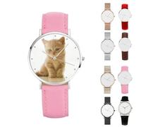 Personalized Customized Photo Watch, Personalised Photo Gifts, Japanese Quartz Movement, Custom Picture Watch Unique Gift for Valentine's Day, Anniversary (36mm, Pink)