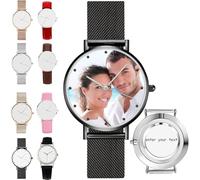 Personalized Customized Photo Watch, Personalised Text Gifts, Custom Picture Watch Unique Gift for Valentine's Day, Anniversary