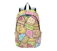 Personalized Cute Backpack for Women Backpack Sweet Goodies Multicolor Cool Bookbag for School Gifts, Multicolor Cute Sweets, 12.2 x 7.5 x 19.3 inches, Classic, Multi-Colored Candy, Multi-colored