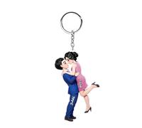 Personalized Cute Cartoon Couple Keychain Custom Kissing Hugging Portrait Keychain Valentine's Wedding Gift For Wifey Hubby (B4)