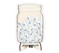 Personalized Cute Ghost Reward Jar, Classroom Behavior Chart System, Wooden Positive Reinforcement Tool with 20 Ghost Tokens for Kids Learning and School Management