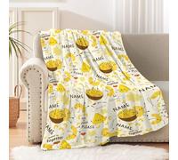 Personalized Cute Mac Cheese Blanket, Custom Name Macaroni and Cheese Blanket Gift for Toddler Infant or Newborn Pasta Throw Warm Cozy Soft Lightweight Bedding 30"x40"for Pet Sofa Bed and Living Room