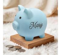 Personalized Cute Resin Piggy Bank for Kids, Custom Unbreakable money box with Text, First Toddler Money Box, Birthday,Children's day for Girls & Boys Home Decor