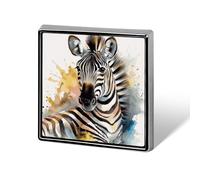 Personalized Cute Zebra Watercolor Lapel Pin for Men Women Cute Funny Square Brooch for Ease And Safe Aluminum Alloy Brooches Suit Dress Accessories Wedding Party