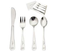 Personalized Cutlery Set for Kids Children Toddler Cutlery 4pcs Engraved Knife Fork Spoon Stainless Steel Cutlery Set Christening Christmas Gifts for Boy Kids Girls Cutlery Gifts (Lion)
