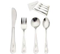 Personalized Cutlery Set for Kids Children Toddler Cutlery 4pcs Engraved Knife Fork Spoon Stainless Steel Cutlery Set Christening Christmas Gifts for Boy Kids Girls Cutlery Gifts (Bear)