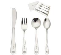 Personalized Cutlery Set for Kids Children Toddler Cutlery 4pcs Engraved Knife Fork Spoon Stainless Steel Cutlery Set Christening Christmas Gifts for Boy Kids Girls Cutlery Gifts (Rabbit)