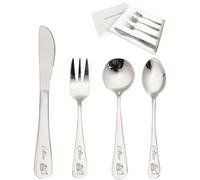 Personalized Cutlery Set for Kids Children Toddler Cutlery 4pcs Engraved Knife Fork Spoon Stainless Steel Cutlery Set Christening Christmas Gifts for Boy Kids Girls Cutlery Gifts (Excavator)