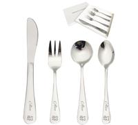 Personalized Cutlery Set for Kids Children Toddler Cutlery 4pcs Engraved Knife Fork Spoon Stainless Steel Cutlery Set Christening Christmas Gifts for Boy Kids Girls Cutlery Gifts (Fox)