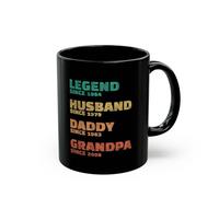 Personalized Dad Grandpa Retro Mug, Husband Father Legend Birthday Gift, New Grandad, Father's Day Ceramic Coffee Mug