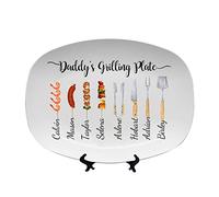 Personalized Dad Grilling Plate, Custom BBQ Daddy Grilling Platter,Fathers Day Grilling Plate Gift for Dad, Grill Gifts,BarbecueTray Plate Dishes Gift Ideas for Him Men Grandparent Dad (Style-06)