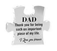 Personalized Dad Puzzle Acrylic Plaque Gift, Engraved Father’s Day, Birthday, Christmas Gifts fo Daughter or Son, Unique Keepsake for Who Has Everything