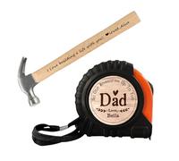 Personalized Dad Tape Measure Hammer Set Custom No One Measures Up to You Dad Loved Beyond Measure Tape Measurer Personalized Name Hammer Fathers Day Tool Set Gift for Dad,Dad Heart