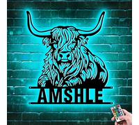 Personalized Dairy Cow Neon Sign for Wall Art, Custom Farmhouse Metal LED Cow Night Light Sign with 16 Colors Changing & USB/Battery Powered, Xmas Party Gifts for Farmers and Cow Lovers (Cow 3)