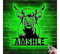Personalized Dairy Cow Neon Sign for Wall Art, Custom Farmhouse Metal LED Cow Night Light Sign with 16 Colors Changing & USB/Battery Powered, Xmas Party Gifts for Farmers and Cow Lovers (Cow 4)