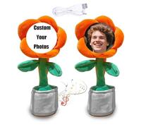 Personalized Dancing & Talking Flower, Custom Face Singing Sunflower Plush, Musical Gift for Easter, Anniversary, Party Decoration.