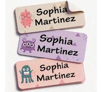 Personalized Daycare Name Labels for Kids, Waterproof Custom Tag Stickers for Child Clothes, School Supplies, Camp Bottles & Lunch Boxes (Wonderful Monster)