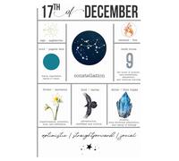 Personalized December 17 Birthdate Gift Journal Born on December 17 Birthday Gift Notebook Featuring Sagittarius Zodiac December Birth Flower and Birthstone