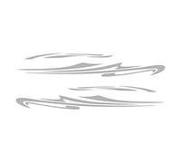 Personalized Decorations Decals Stickers for Car, Sports Motorhome Stripes Decorative Caravan Decals Vinyl Sticker Graphic Car Body Side Accessories 2 Pieces 420x40 cm Gray